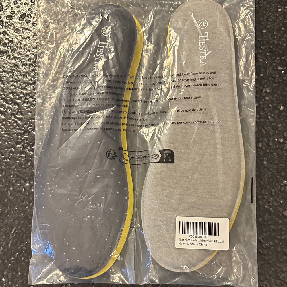 Tiestra Gray and Yellow Insoles